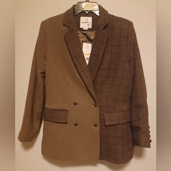 Sam Edelman Women's Braellynn Chocolate Chip Menitta Plaid Blazer Size Small NWT - Picture 2 of 15